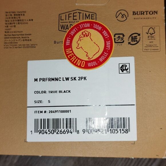 Men's Burton Performance Lightweight Sock  2 pack   Sz Small NWT - Picture 4 of 6